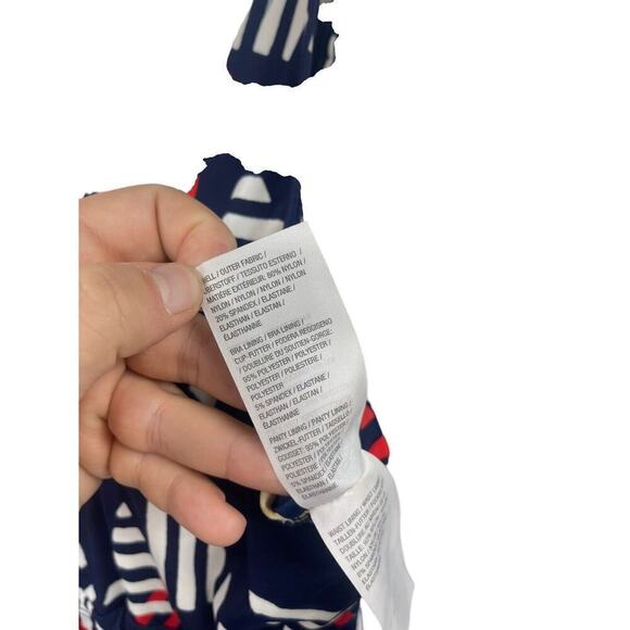 Denim & Co Beach Swim Dress One Piece Red White Blue Patriotic Womens 12 - Picture 5 of 8